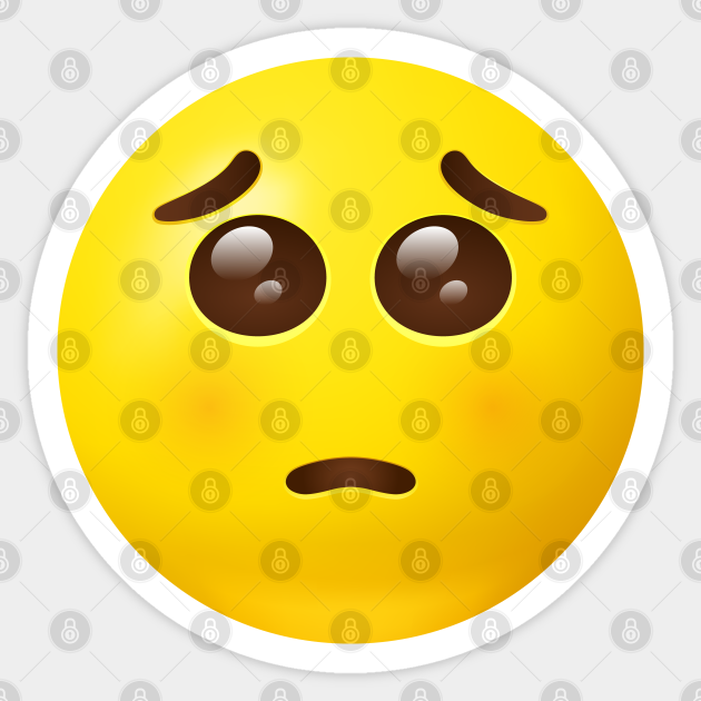 Pleading Face Emoji Emoji Sticker Teepublic 4006